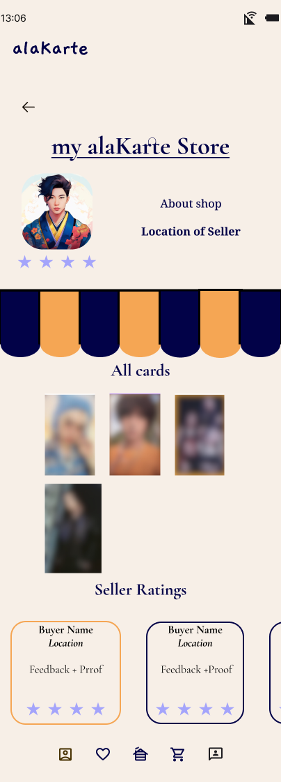 Create account screen